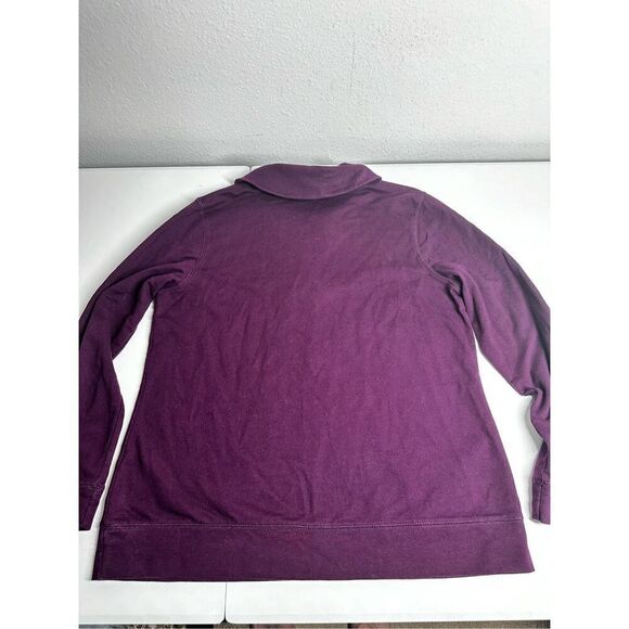 Merona Shawl Collar Sweater Women Size XL Purple Knit Cotton Blend 1 Button - Picture 8 of 10
